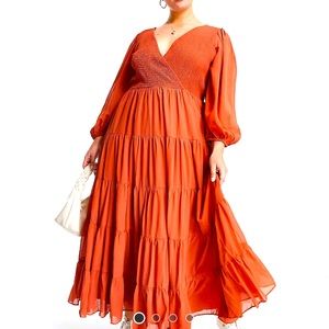 Plus size burnt orange dress